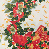 Kerststof  Kerstklok met Hulst Groen