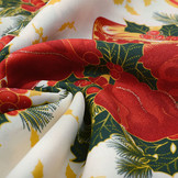 Kerststof  Kerstklok met Hulst Groen