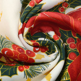 Weihnachtsstoff Weihnachtsglocke mit Stechpalme Grün