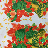 Christmas Fabric Christmas Bell with Holly Red