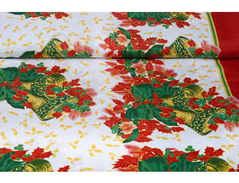 Christmas Fabric Christmas Bell with Holly Red