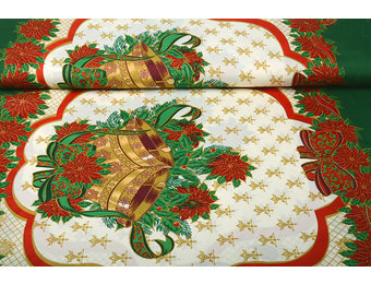 Christmas Fabric Big Christmas Bell Green