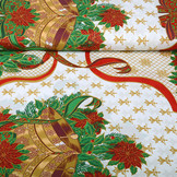 Weihnachtsstoff Große Weihnachtsglocke Rot