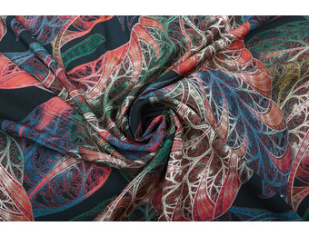 100% Viscose Waaierblad Multicolor