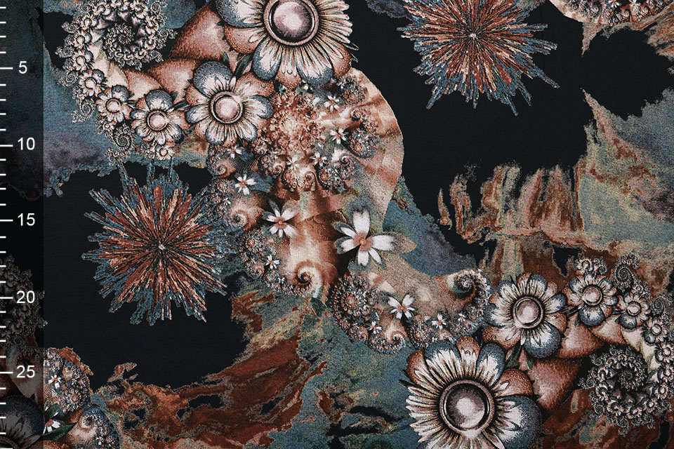 100% Viscose Cochlea Flower Brique