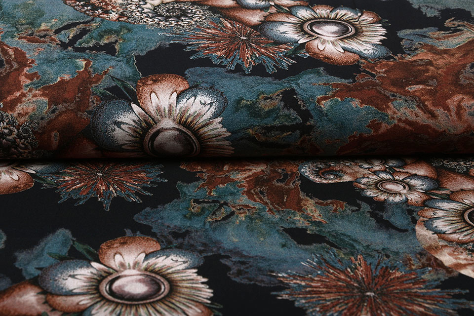 100% Viscose Cochlea Flower Brique