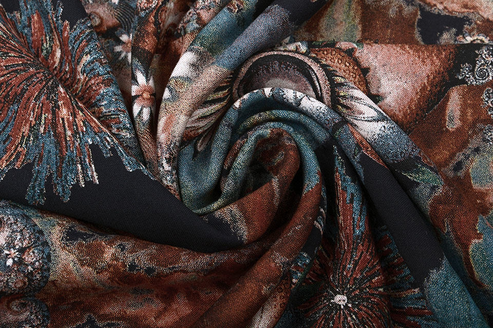 100% Viscose Cochlea Flower Brique