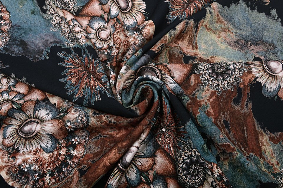 100% Viscose Cochlea Flower Brique