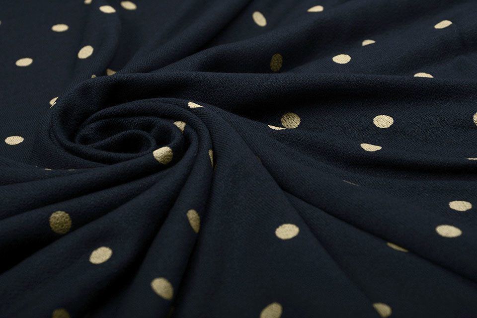 Baumwolljersey Gold Spots Marineblau