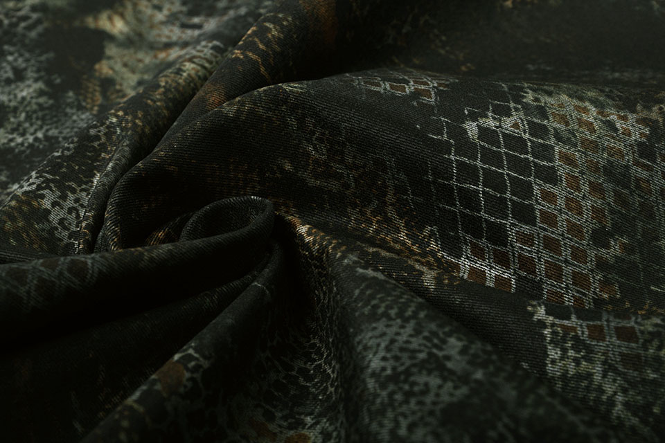 Stretch Jeans Animal Skin Army Groen