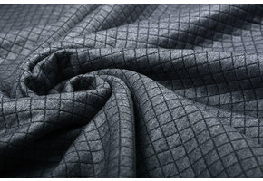 Knitted Double Cloth Tricot Grau Melange