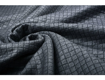 Knitted Double Cloth Tricot Grau Melange