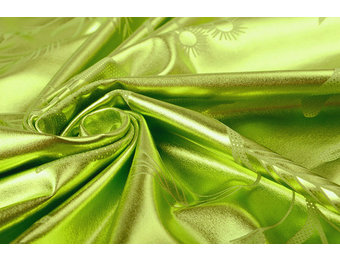 Bedrukte Lamé Lime Groen