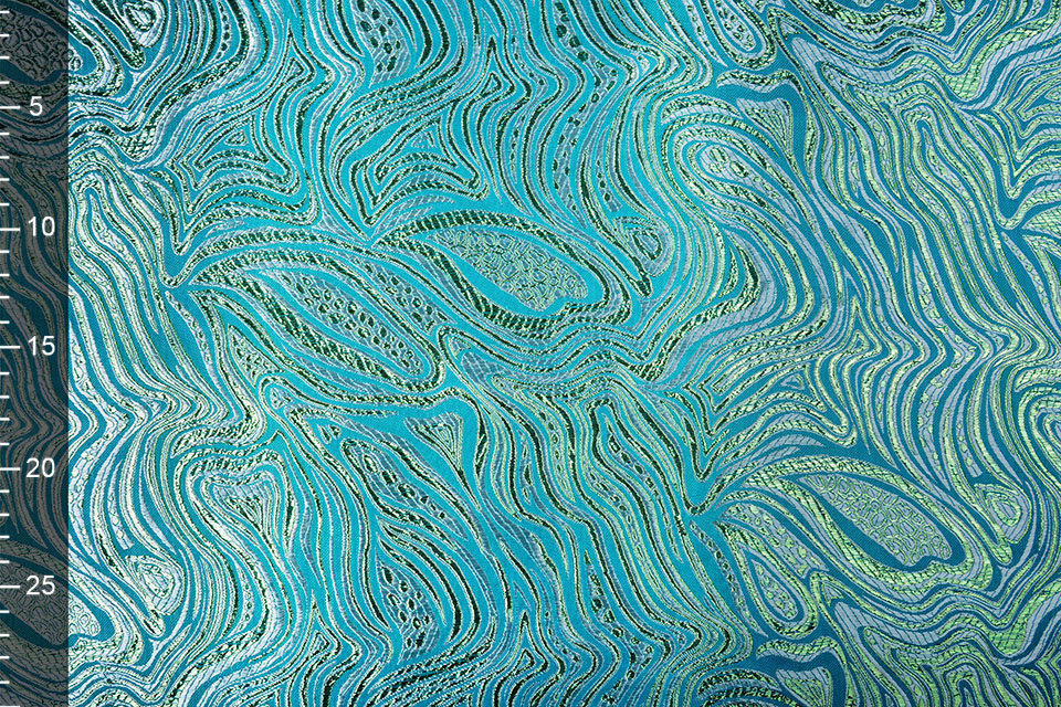 Brokat Mazuri Waves Aqua