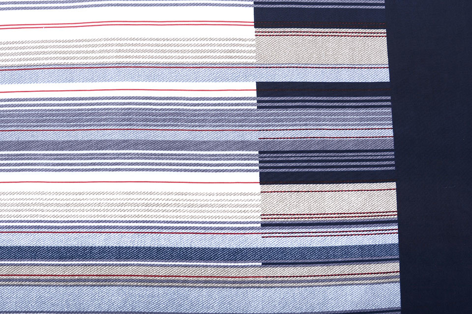 Lycra Tricot Strepen Blauw Wit
