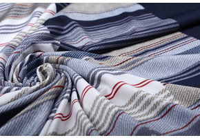 Lycra Jersey Stripes Blue White