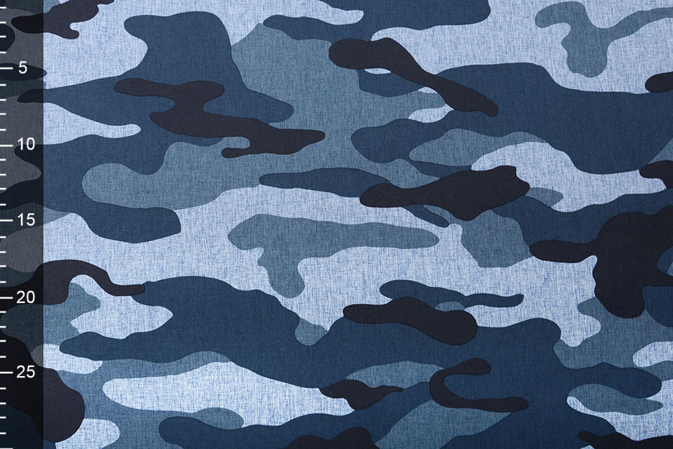 Soft Shell Bedrukt Camouflage Blauw