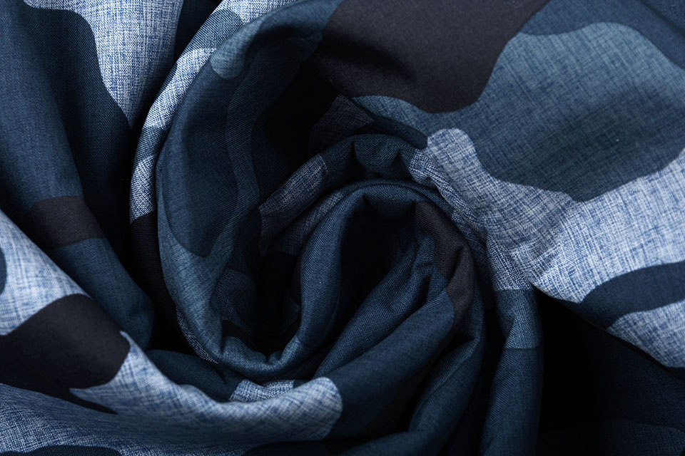 Soft Shell Bedrukt Camouflage Blauw