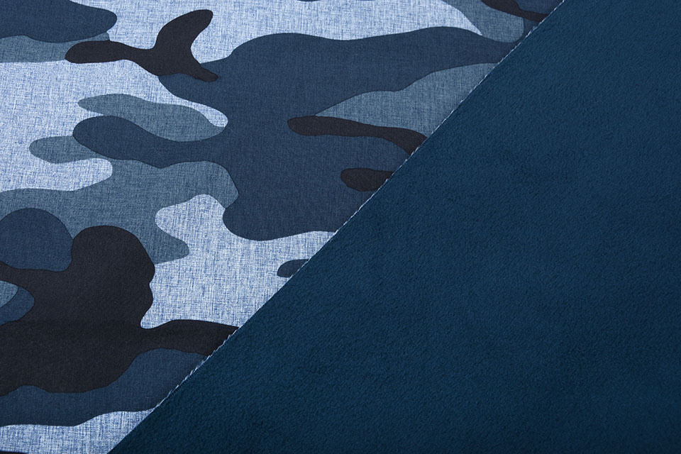 Soft Shell Bedrukt Camouflage Blauw