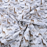 100% Digital Cotton African Animals