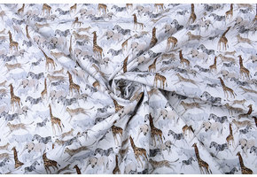 100% Digital Cotton African Animals