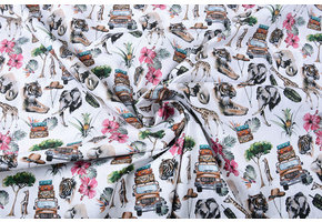 100% Digital Cotton Jungle Safari