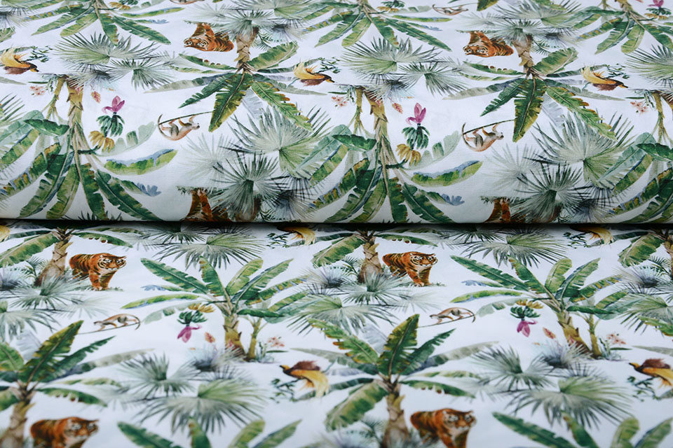 100% Digital Cotton Jungle Tiger