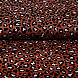100% Katoen Panterprint Rood Brique