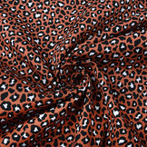 100% Katoen Panterprint Rood Brique