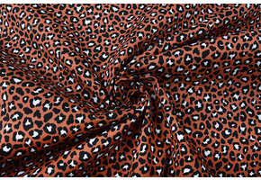 100% Katoen Panterprint Rood Brique