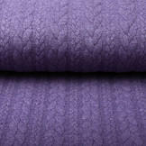 Strickstoff Zopfmuster Jersey Dunkelflieder