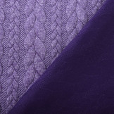 Gebreide Kabel Stof Tricot Donker Lila