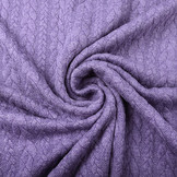 Strickstoff Zopfmuster Jersey Dunkelflieder