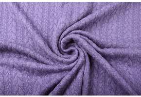 Knitted Cable Fabric Tricot Dark Lilac