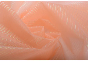 Organza Printed Stripes Salmon