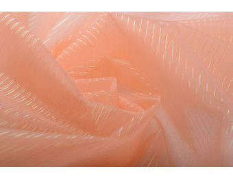 Organza Bedruckt Streifen Lachs