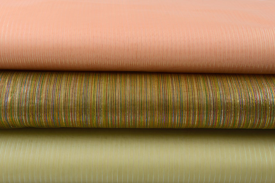 Organza Printed Stripes Light Gold