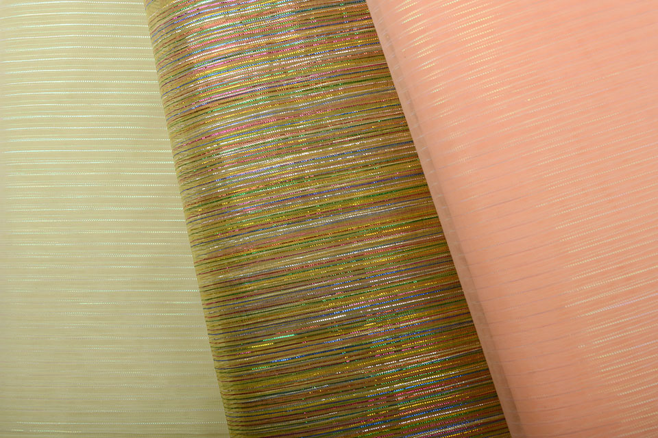 Organza Printed Stripes Light Gold