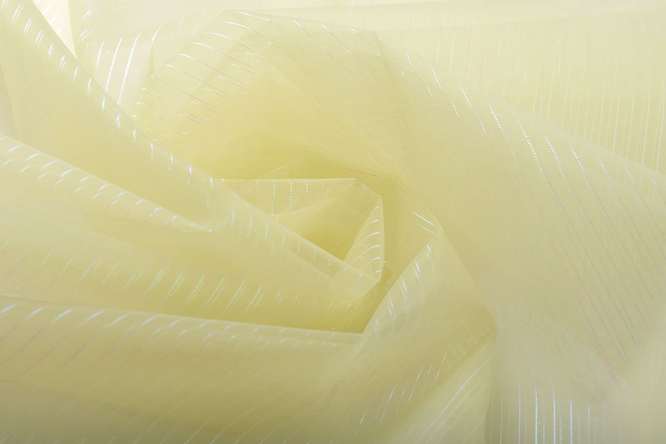 Organza Printed Stripes Light Gold