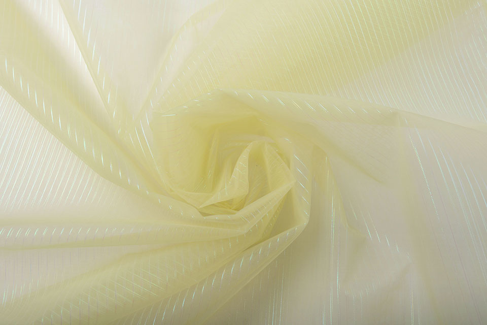 Organza Printed Stripes Light Gold