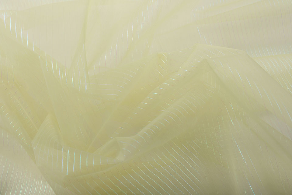 Organza Printed Stripes Light Gold