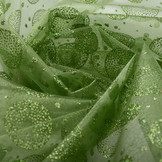 Organza Bedrukt Stippen Groen