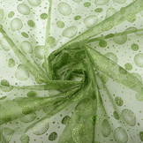Organza Bedruckt Punkte Grün