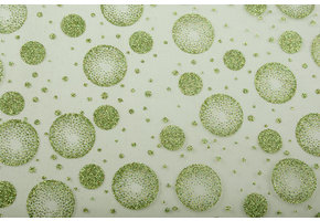 Organza Printed Dots Green