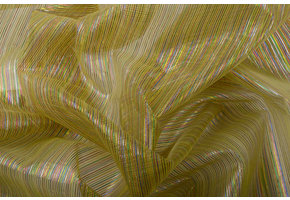 Organza Bedrukt Glitter Strepen Multi