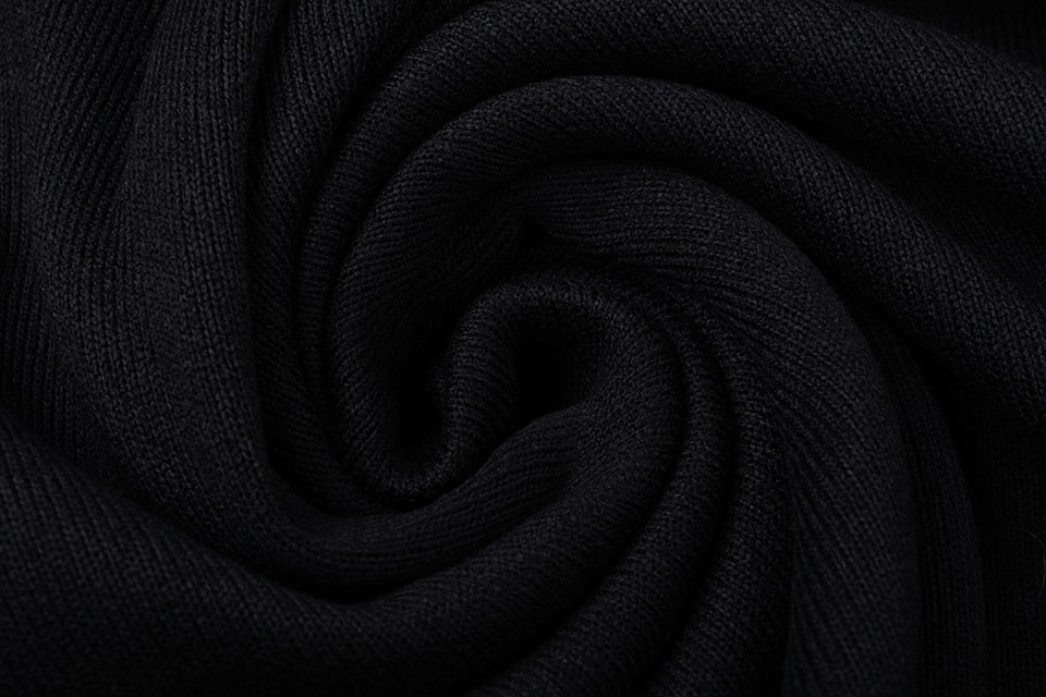 Gebreide Fleece Uni Zwart