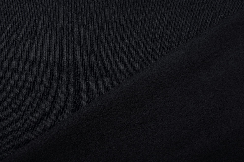 Gebreide Fleece Uni Zwart