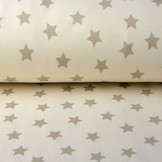 Sweatstoff Alpenfleece Kleiner Stern Creme Taupe