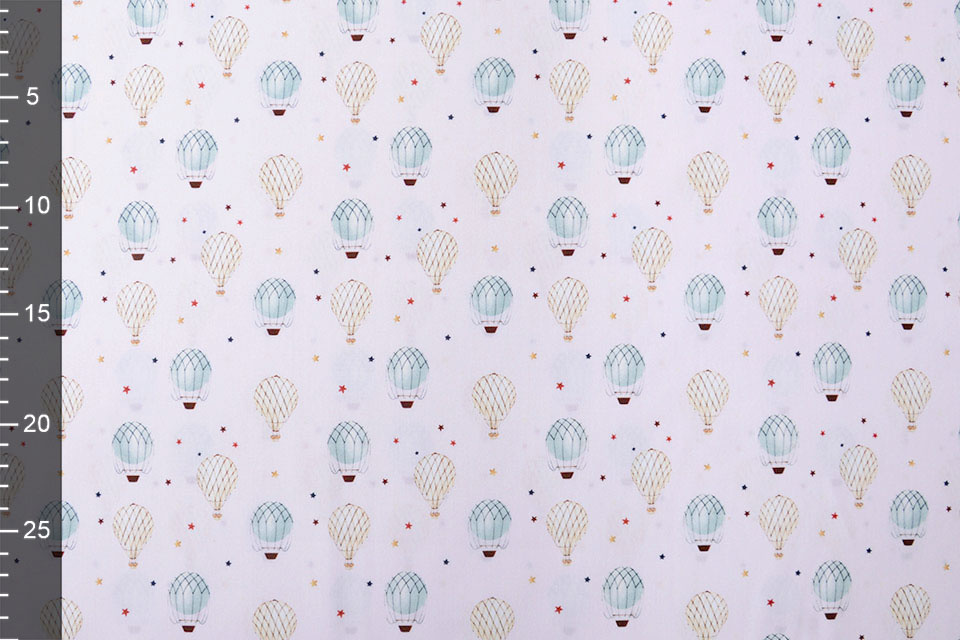 100% Digital Cotton Hot Air Balloons Pink