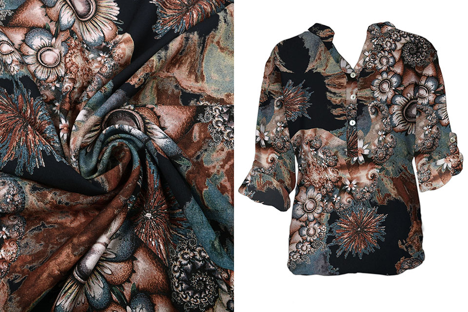 100% Viscose Cochlea Flower Brique